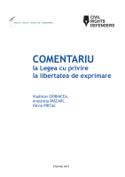 Comentariu la Legea cu privire la libertatea de exprimare
